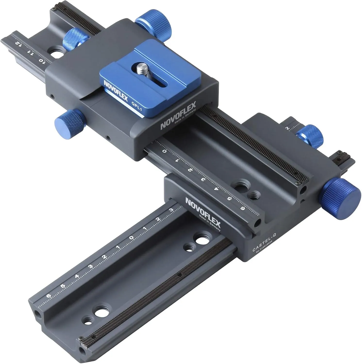 NOVOFLEX Q System Cross Focusing Rail Rack with QPL-1 (Castel-Cross-Q)