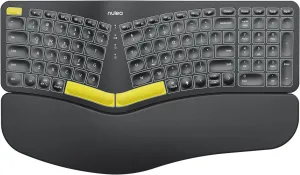 Nulea Wireless Ergonomic Keyboard, Split Keyboard with Wrist Rest, USB-C Charging, 7-Color Backlight, Natural Typing, Bluetooth and USB Connectivity, Compatible with Windows/Mac