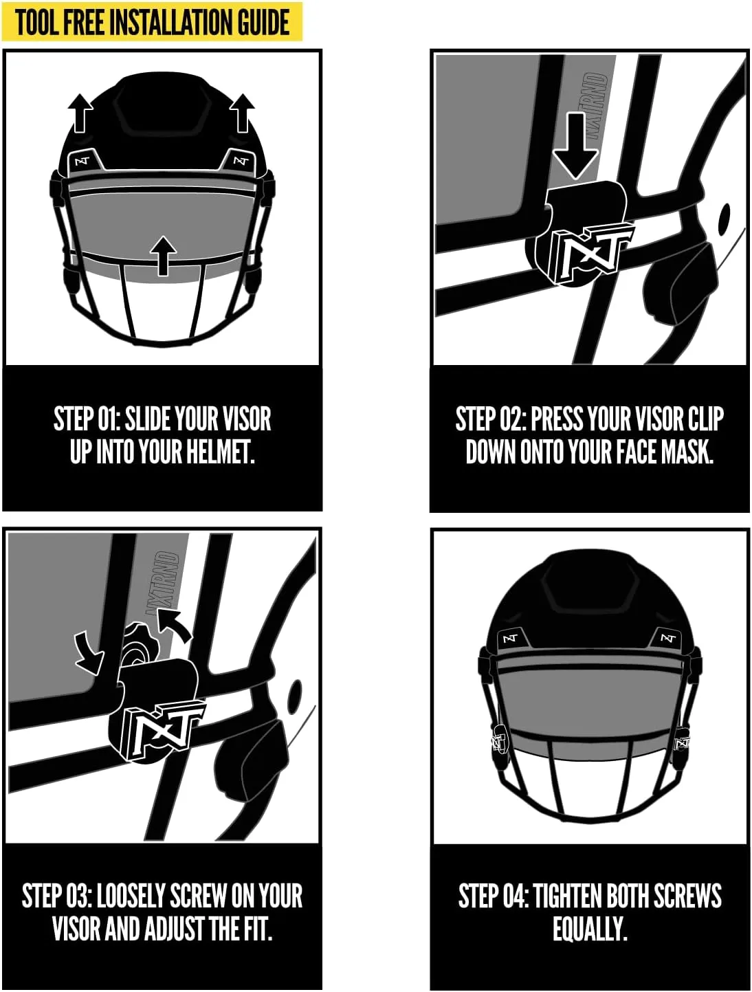 Nxtrnd VZR3 Football Visor, Curved Lens Technology, Fits Adult & Youth Football Helmets