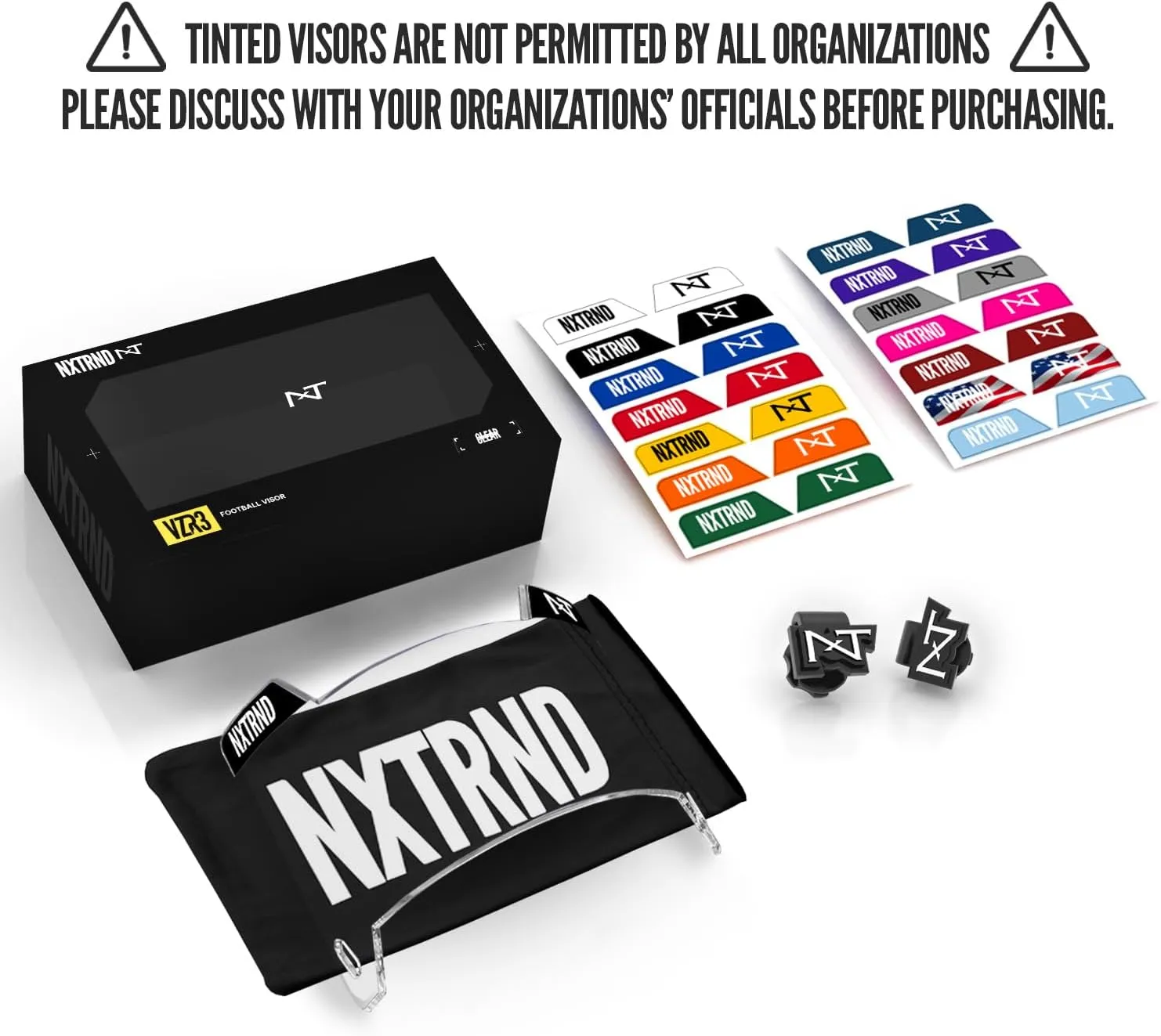 Nxtrnd VZR3 Football Visor, Curved Lens Technology, Fits Adult & Youth Football Helmets