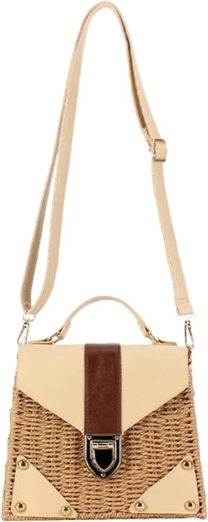 Obosoyo 2025 Summer Straw Square Bag Women Handheld Shoulder Bag Woven Vacation Paper Rope Crossbody Bag