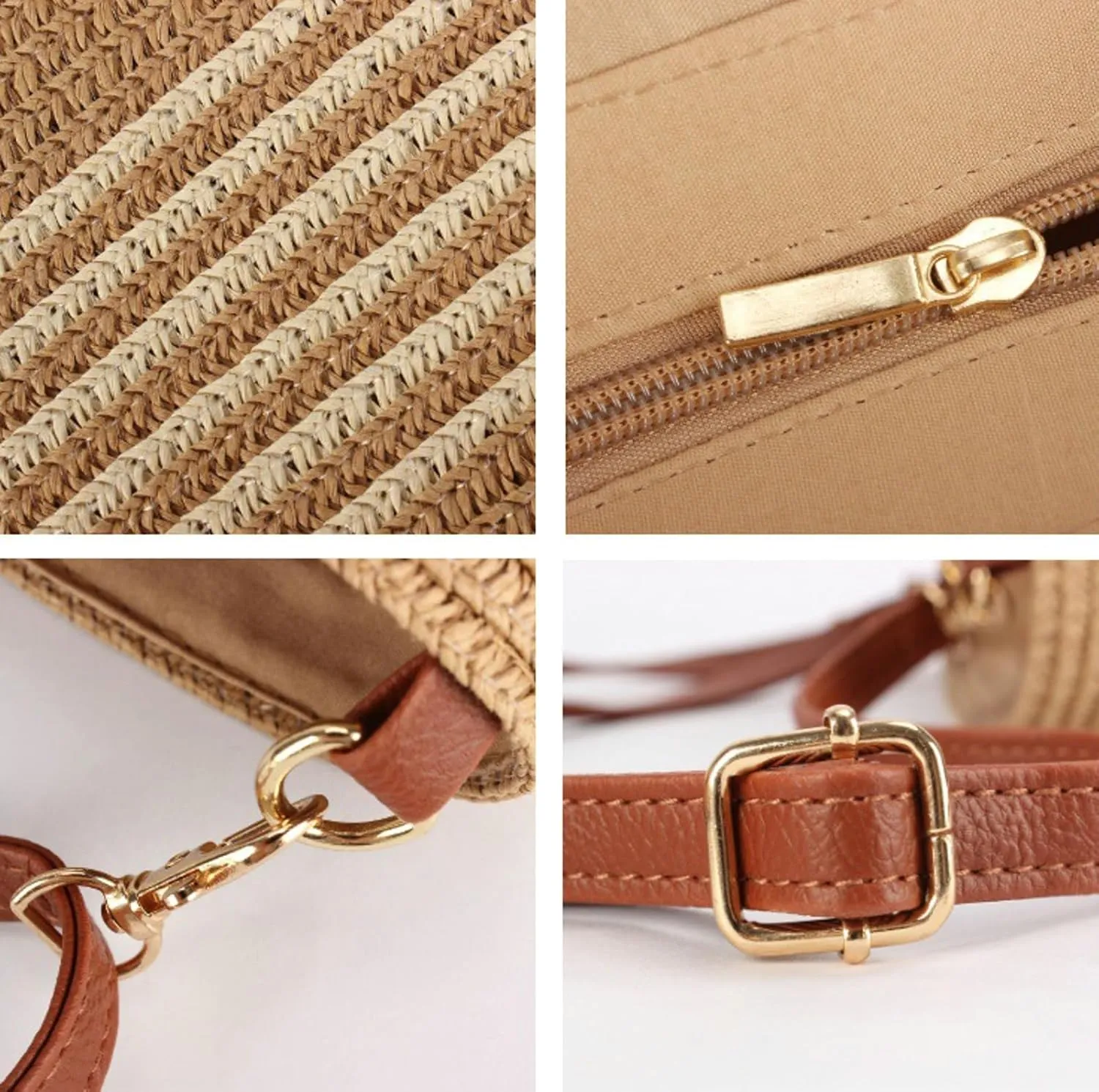Obosoyo Summer Striped Straw Mini Bag Women 2025 Beach Resort Crossbody Purse Casual Versatile