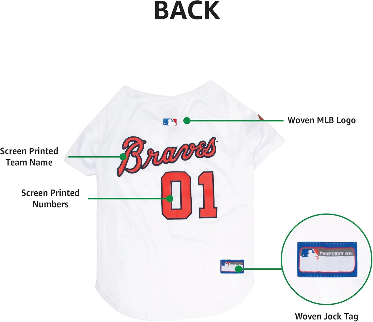 Official MLB Atlanta Braves Pet Jersey for Dogs & Cats, Size XX-Large - Stylish Baseball Jersey for Your Furry Fan- Show Off Team Spirit with The Perfect Fan Apparel Gear for Pet, Dog & Cat