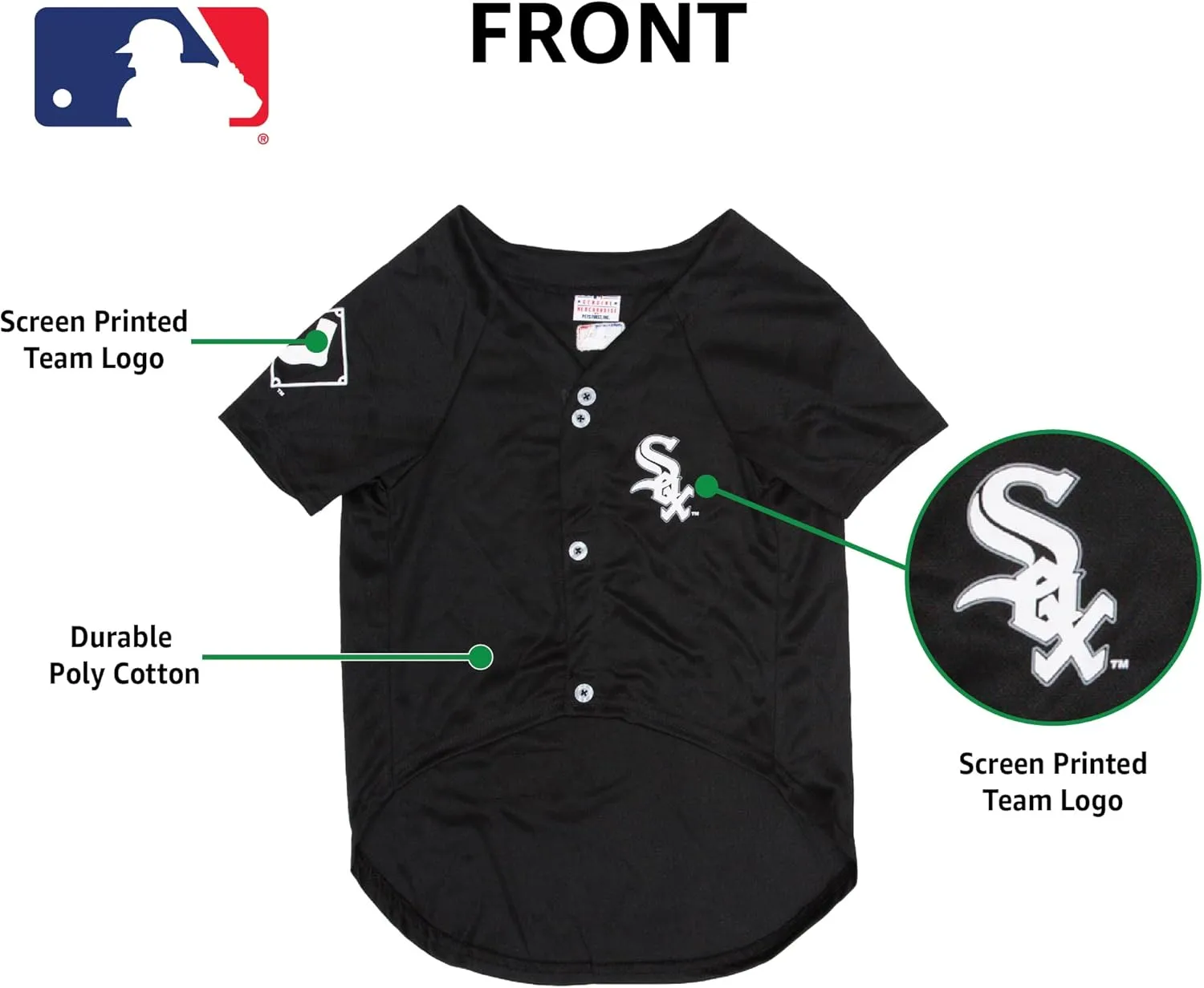 Official MLB Chicago White Sox Pet Jersey for Dogs & Cats, Size XX-Large - Stylish Baseball Jersey for Your Furry Fan- Show Off Team Spirit with The Perfect Fan Apparel Gear for Pet, Dog & Cat