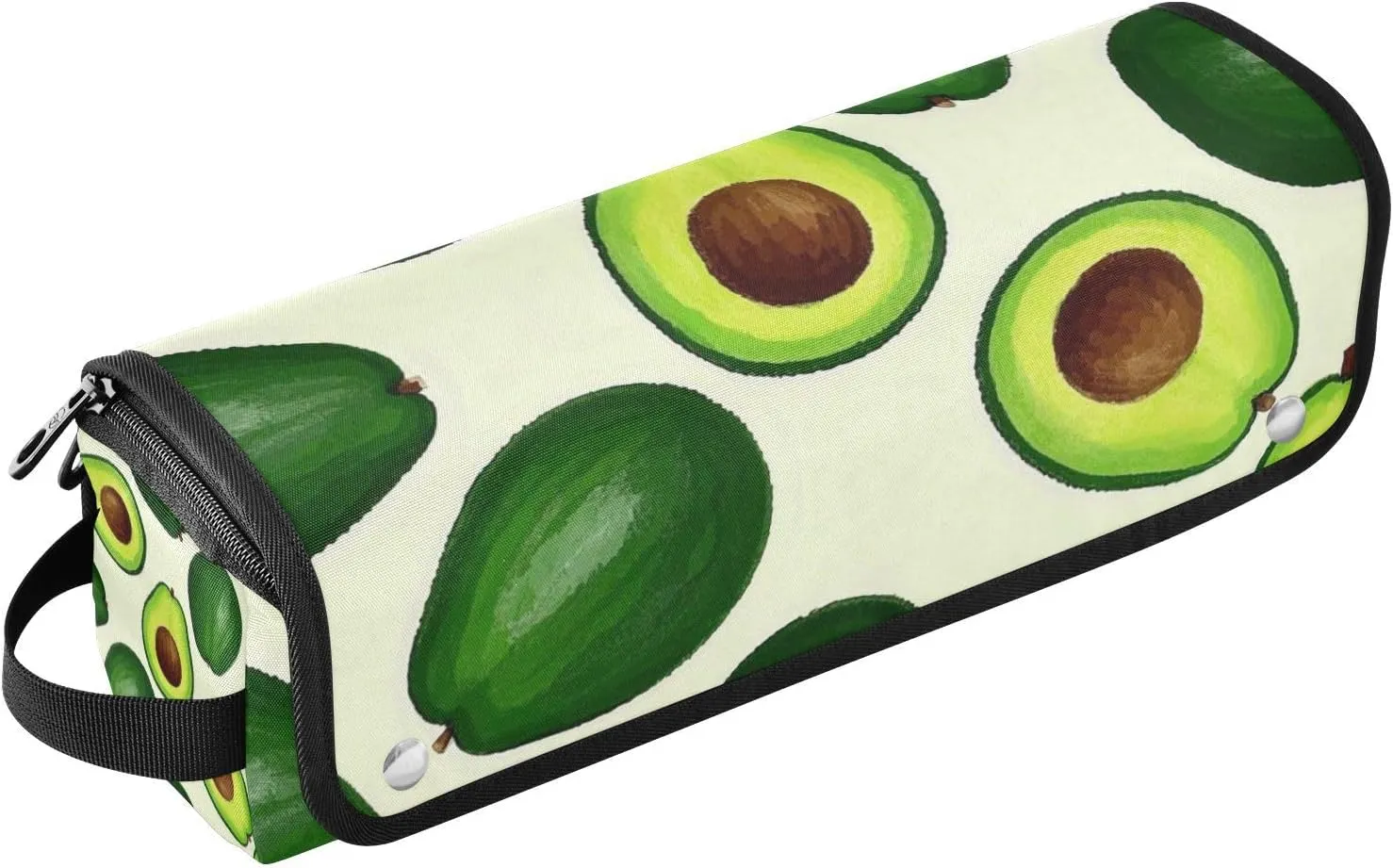 Oil on Green Avocado Hair Tool Travel Bag for Women and Heat Resistant Mat Double-Layer Travel Carrying Case for Flat Iron Hot Tools and Haircare Accessories