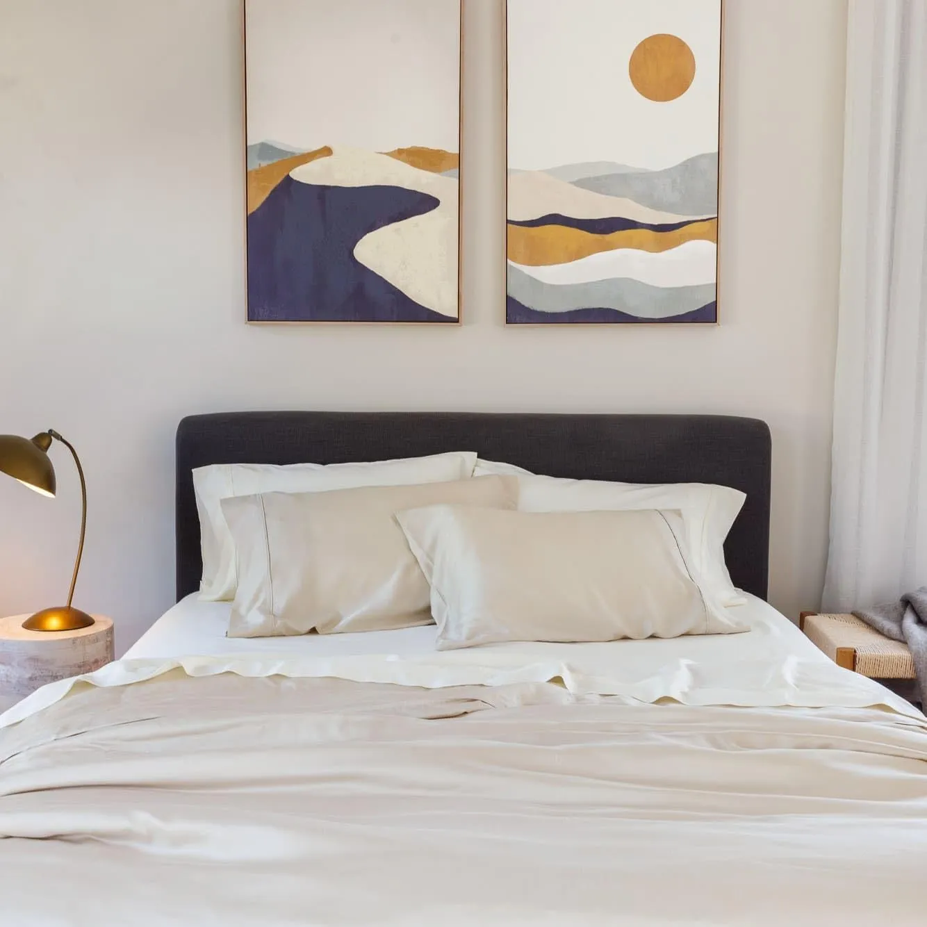 Olive   Crate Eucalyptus Sheets Set – Cooling Sheets for Hot Sleepers – 100% Organic Tencel Lyocell – King Size – Hypoallergenic, Moisture-Wicking – Deep Pockets – Soft, Durable 76" x 80" [Dusk]