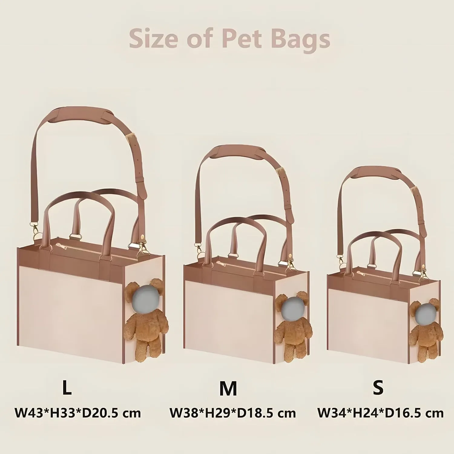 One-Shoulder Portable Cute Dog Outing Largecarrier Bag, Fashion Dog Purse Pet Carrier Leather Box for Small Dogs Cats Puppy, Portable Tote Bag Airline Approved Soft-Sided Carriers (S)