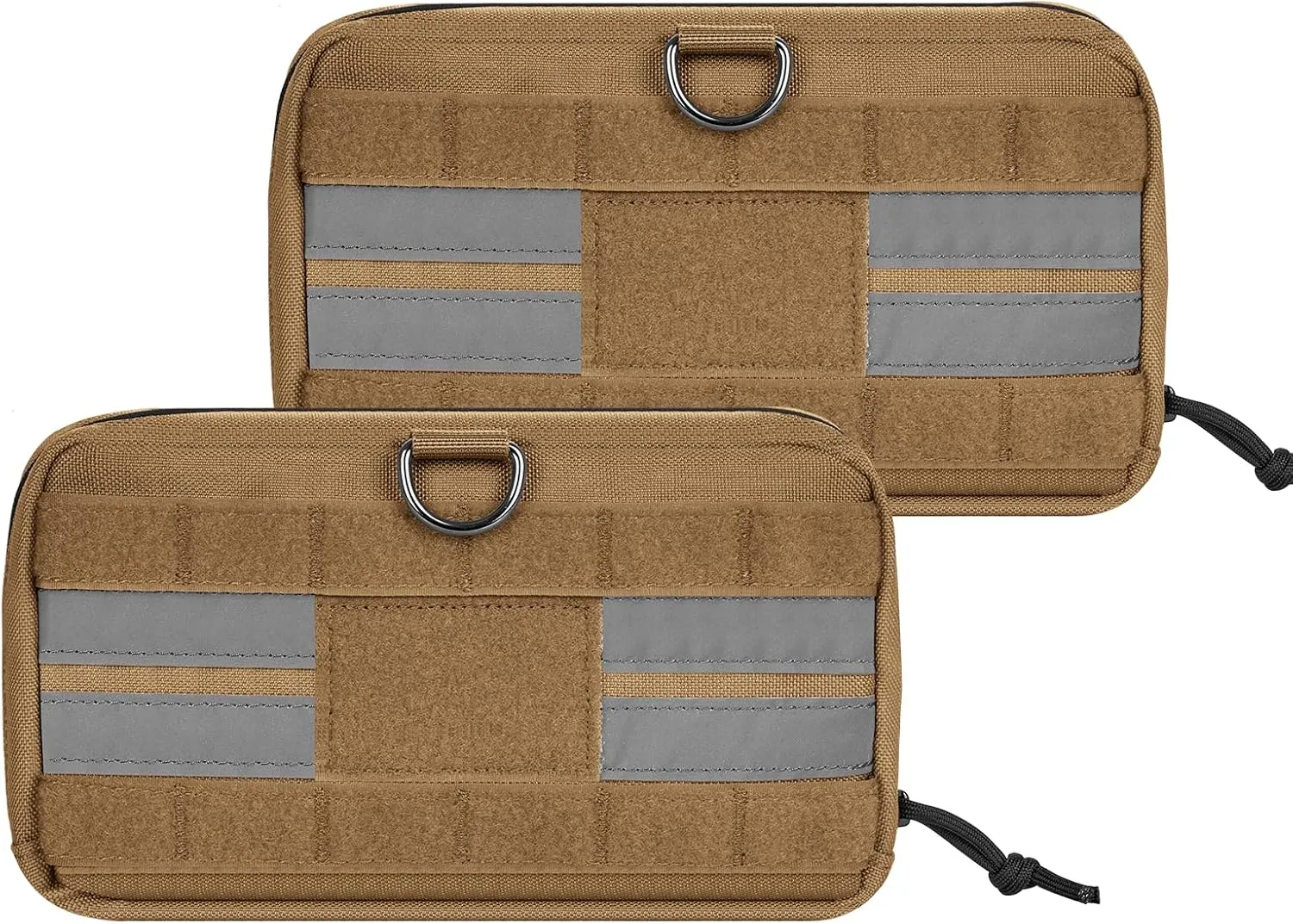 OneTigris Service Dog Harness Molle Saddle Bag, Large Tactical Add-on Pouches for Treats, Poop Bags, Toys Dog Backpack, 9.3”*5” (Brown)