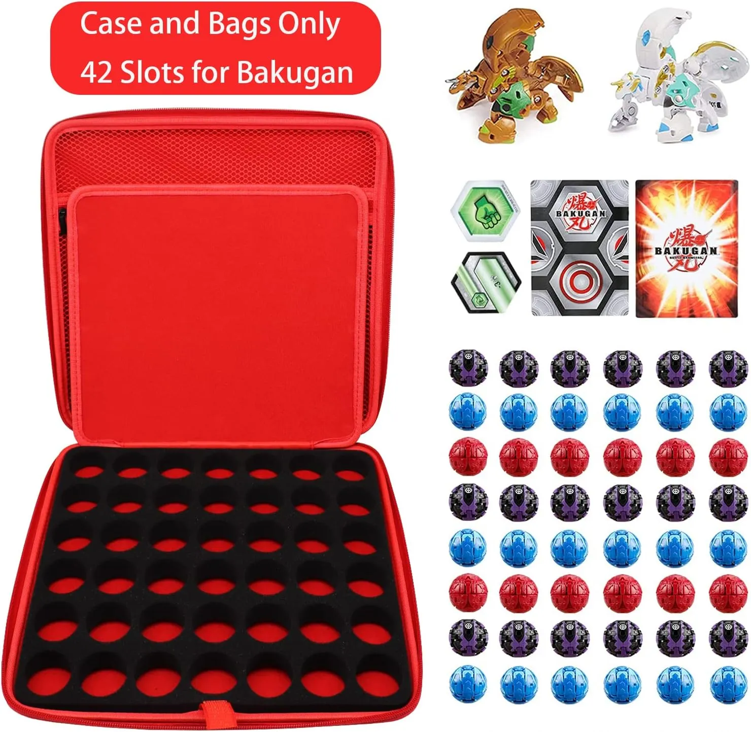 Organizer Case Compatible with Bakugan Battle Planet, BakuCores, Armored Alliance, Geogan Rising, Toy Organizer Storage Container Holder (Box Only)