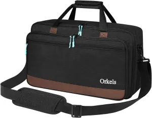 ORKELS DJ Controller Case for Pioneer SR/SR2/RR/DDJ-REV1/Denon MC4000/Numark NVII/Mixtrack Pro 3 & NV - Travel Bag with Strap for Controller, Laptop & Accessories - M-22.8''x4''x14.6''