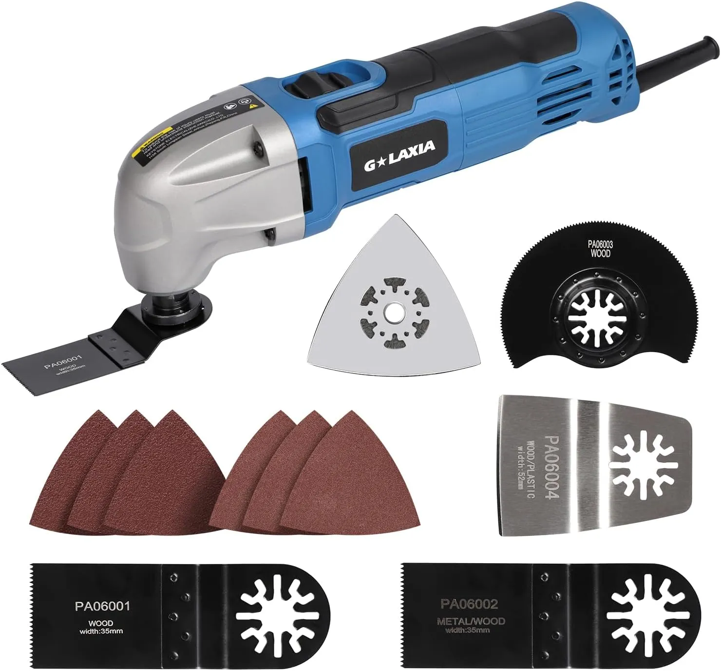 Oscillating Tool, 1.5A Oscillating Multi Tool with with 3° Oscillation Angle, 12 Piece Accessories Scraping, Grinding, Sanding, Cutting