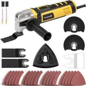 Oscillating Tool, 3.5A Oscillating Multi Tool Kit with 6 Variable Speed, 4° Oscillation Angle, Quick Release System and 30-Piece Accessory Set for Cutting, Sanding, Grinding
