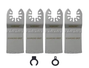 Oscillating Tool Blades, HEMUNC 4PCS Oscillating Multi Tool Diamond Saw Blades for Grout Removal, Flush Cut, Compatible with Dewalt Bosch Dremel Rockwell Makita Fein Multimaster Milwaukee and More