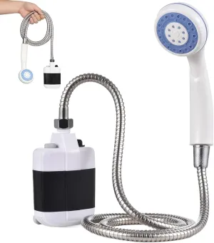 Outdoor Shower Portable Shower Camping Shower Pump USB Rechargeable Outdoor Shower Waterproof Portable Shower Pump with Shower Head for Hiking, Backpacking, Travel, Beach, Pet