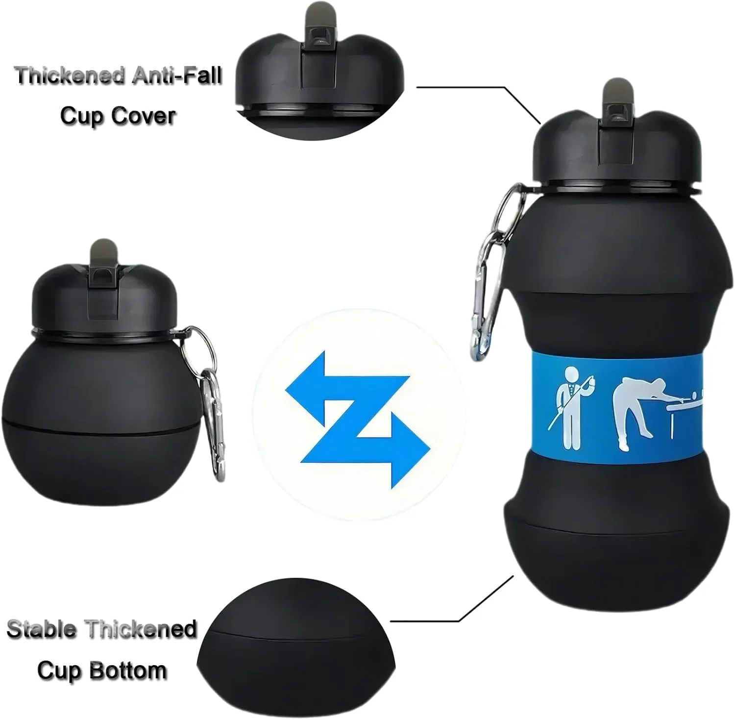Outdoor Sports Water Cup Spherical Silicone Folding Cup Portable Anti-fall And Leak-proof Children's Water Cup(11)