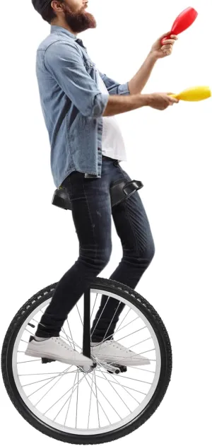 Outdoor Wheel Unicycle, 24" Adjustable Seat Height One Wheel Bike with withstand 154 lbs fit for 7-60 Years Old Beginners and Professionals Fitness Exercises