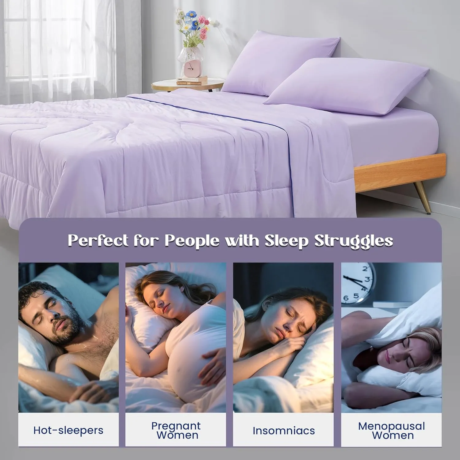 Outlast® Cooling Comforter,Queen King Size Bedding Quilt Summer Cooling Blankets for Hot Sleepers,Luxurious Bedding Comforter for All Season,NASA-Grade Temp Control for Deep Sleep