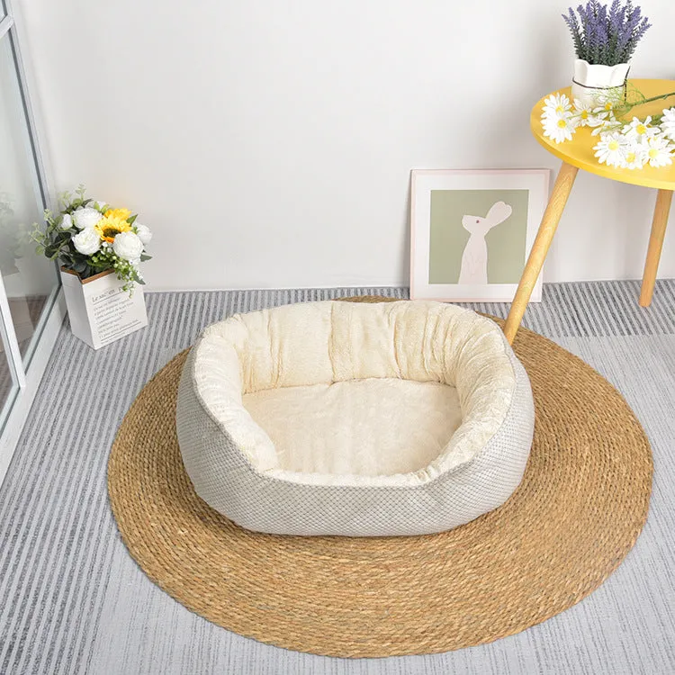 Oval Breathable Plush Pet bed
