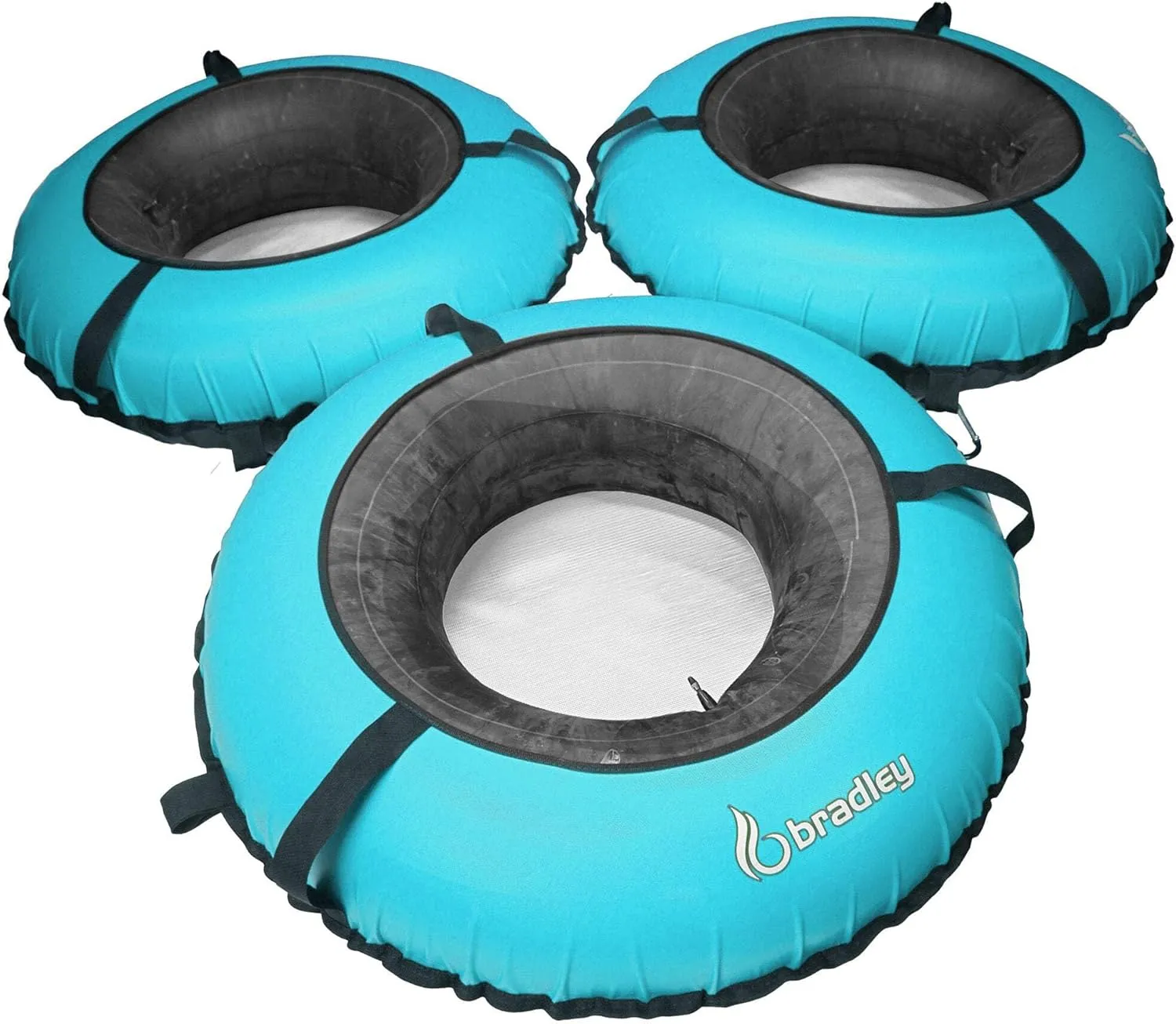 Pack of Three Bradley Heavy Duty Tubes for Floating The River; Whitewater Water Tube; Rubber Inner Tube with Cover for River Floating; Linking Tubes for Floating The River; River raft Tube Blue