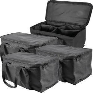 Padded Par Light Bag Fits 4 Par Lights, 600D Oxford Fabric Spotlight Bag,Par Light Case with Inner Divider,Handle, and Accessory Pockets (4 Pack)