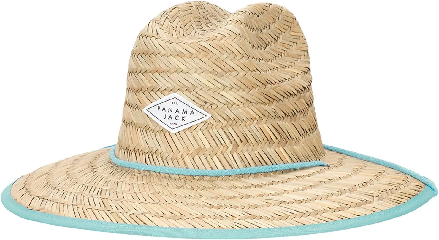 Panama Jack Women's Sun Hat - Lifeguard, Hand Woven Straw, UPF (SPF) 50  UVA/UVB Sun Protection, 4" Big Brim