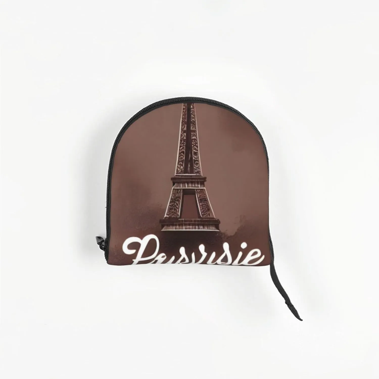Parisian Coffee Eiffel Tower Print Pet Portable Shoulder Bag, Foldable Pet Bag 13.4 X 6.1 X 10.2 Inches for Subway/Shopping/Hiking