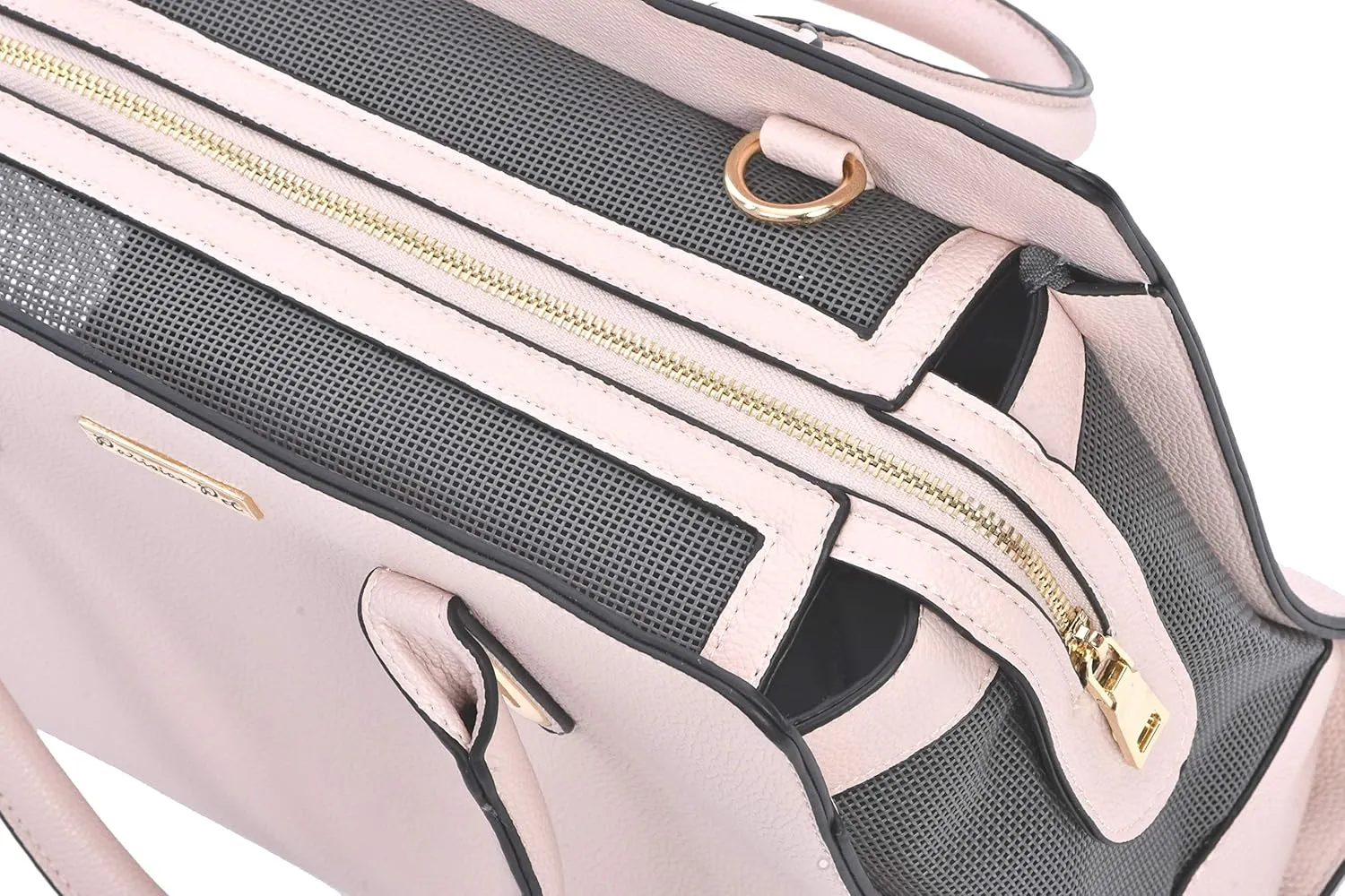 Parisian Pet Dog Purse – Beige Breathable Pets Purse - Fashion Pet Carrier Purse - Faux Leather Purse for Dog Carrying Small and Medium Dogs - Dog Purse Carrier - Adorable Puppy Carrier Handbag