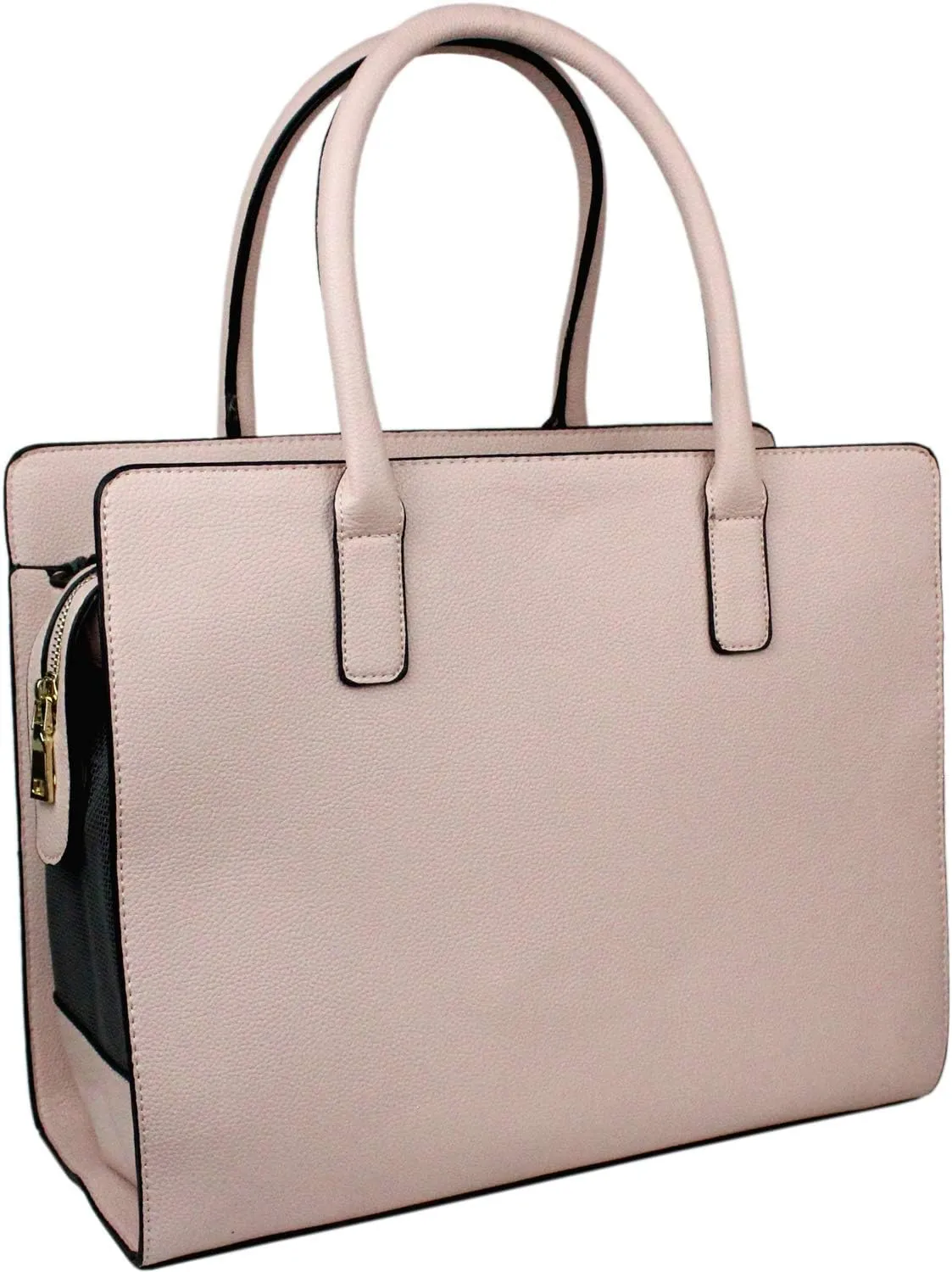 Parisian Pet Dog Purse – Beige Breathable Pets Purse - Fashion Pet Carrier Purse - Faux Leather Purse for Dog Carrying Small and Medium Dogs - Dog Purse Carrier - Adorable Puppy Carrier Handbag