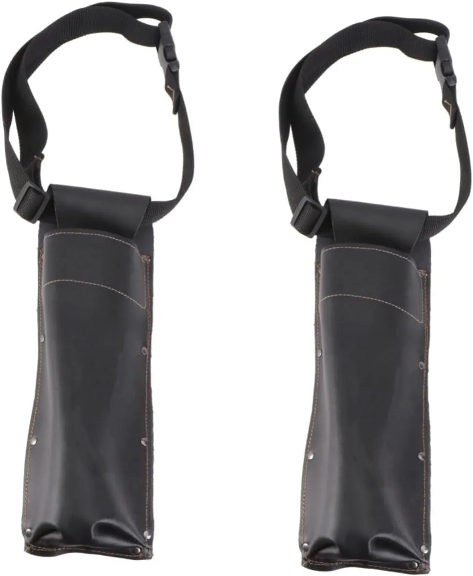 PartyKindom 2 Pcs Welding Rod Holder Pouch Leather Bag High-capacity Design for Welding Rods