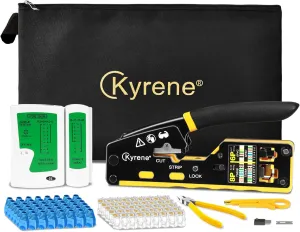 Pass Through RJ45 Crimp Tool Kit, RJ45 Ethernet Crimper Cat5 Cat5e Cat6 Crimping Tool Kit