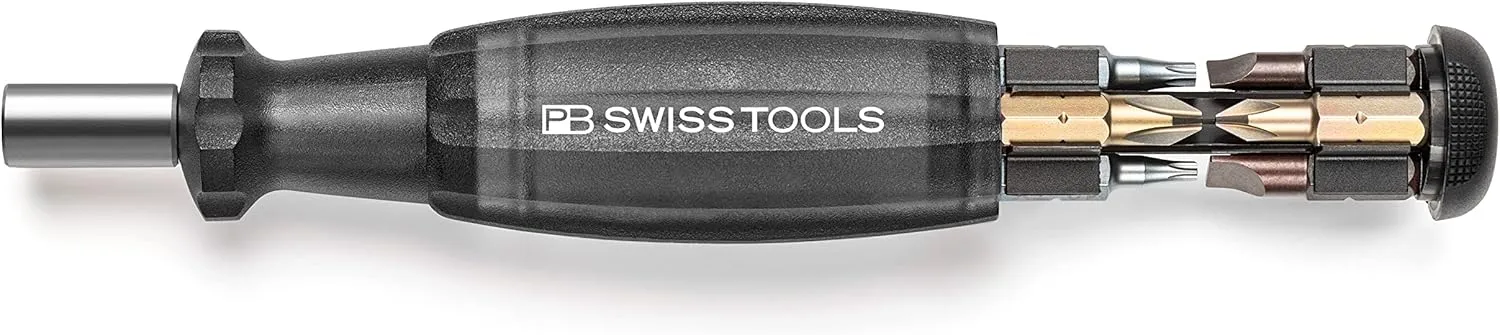 PB Swiss Tools PB-6464-Black Insider Pocket Tool with Integrated bit Magazine and 8 PrecisionBits C6 - Swiss Made