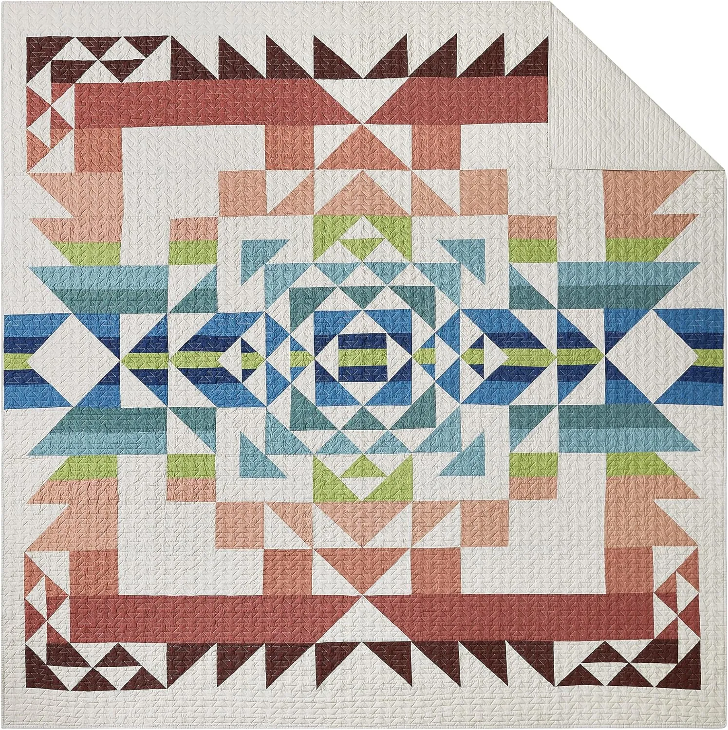 PENDLETON Opal Springs Pieced Quilt Set Soft Cotton Bed Cover Rustic Home Decor Bedspread Luxury Coverlet Set Cozy Lightweight Quilt and Pillow Shams Set, Tan (Full/Queen)
