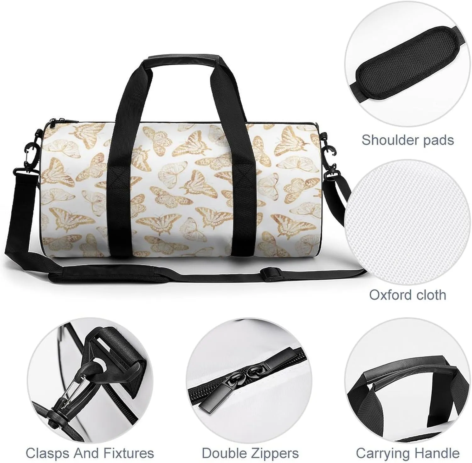 Penguin Bird Large Capacity Cylindrical Fitness Bag Unisex