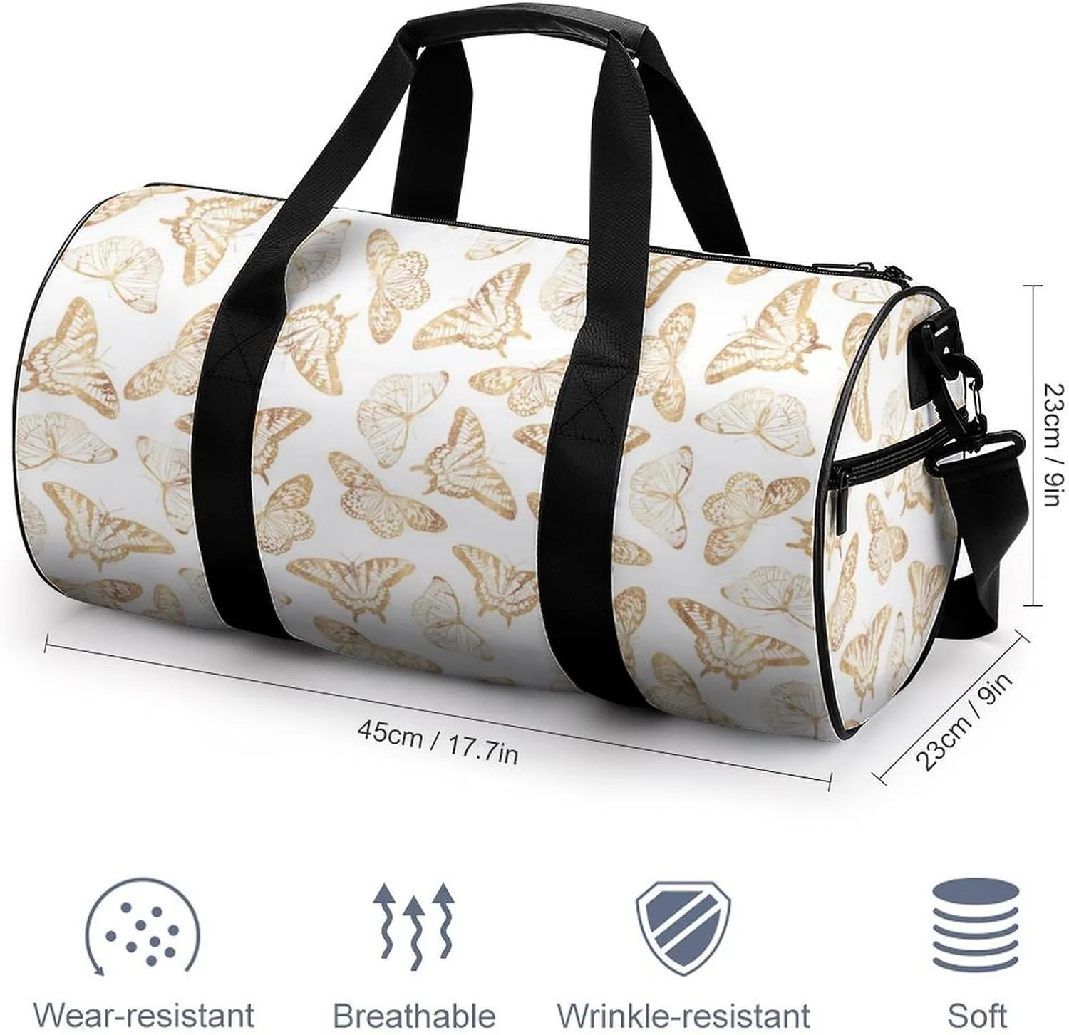 Penguin Bird Large Capacity Cylindrical Fitness Bag Unisex