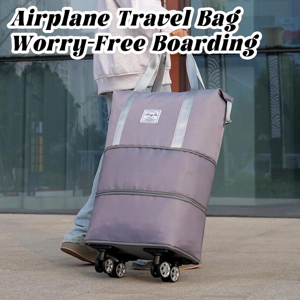 Pepepo Travel Bag with Wheels, 2025 New Large Capacity Travel Bag - Universal Wheel Removable for Travel & Business Trip, Expandable Foldable Rolling Duffle Bags with Wheels for Women & Men (A-Red)