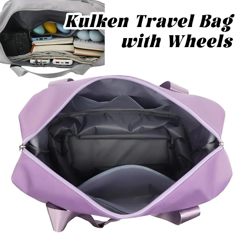 Pepepo Travel Bag with Wheels, 2025 New Large Capacity Travel Bag - Universal Wheel Removable for Travel & Business Trip, Expandable Foldable Rolling Duffle Bags with Wheels for Women & Men (A-Red)