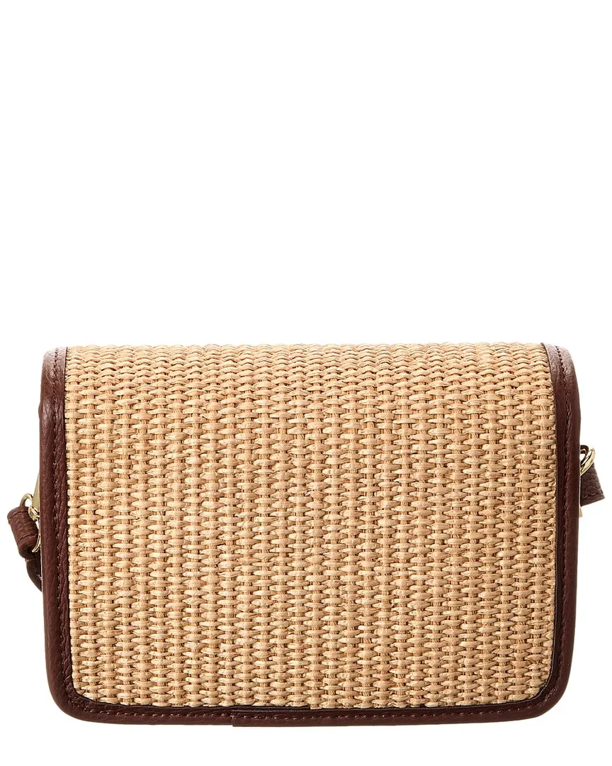 Persaman New York Eva Straw & Leather Crossbody