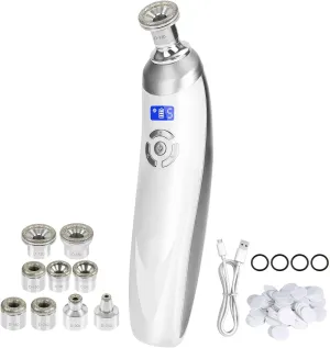 Personal Microdermabrasion Machine, Rechargeable Suction Microderm Facial Device with 9pcs Diamond Dermabrasion Head and 5 Levels for Professional Face & Body Skin Care Salon Home Use