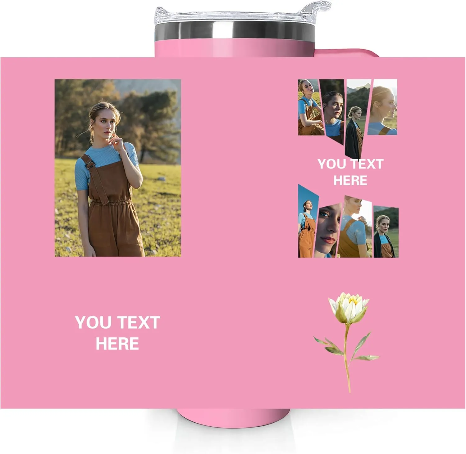 Personalized Gifts Custom Tumbler with Straw 40 Oz Customized Stainless Steel Insulated Travel Cup Add Name,Photo,or Logo,Custom Travel Coffee mug,Personalized Photo Gifts for Women Men