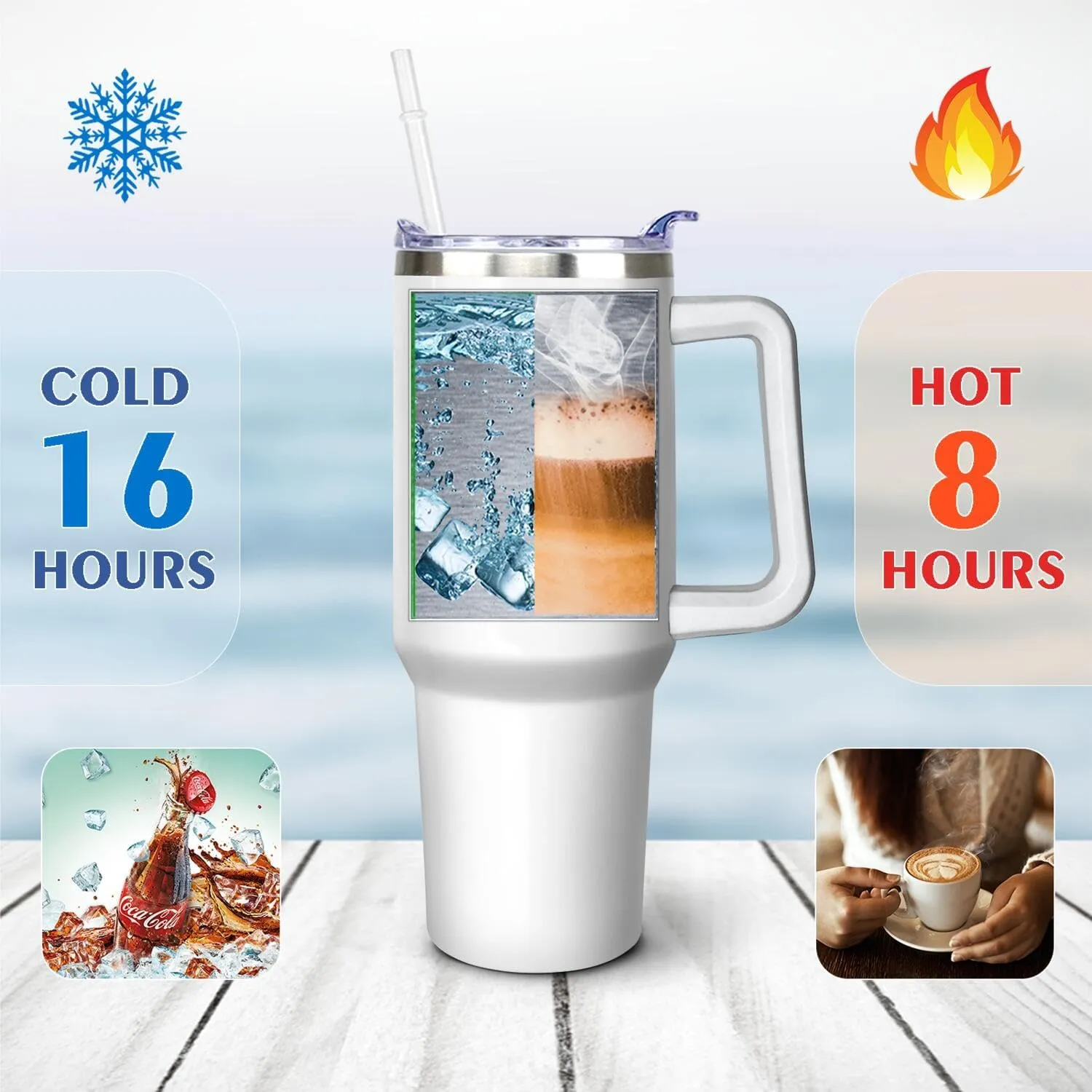 Personalized Gifts Custom Tumbler with Straw 40 Oz Customized Stainless Steel Insulated Travel Cup Add Name,Photo,or Logo,Custom Travel Coffee mug,Personalized Photo Gifts for Women Men