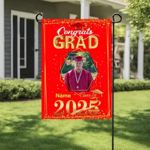 Personalized raduation arden Fla 2025 Conratulation rad Yard Sin Home Fla for raduation Party Ceremony(Dark reen)