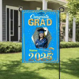 Personalized raduation arden Fla 2025 Conratulation rad Yard Sin Home Fla for raduation Party Ceremony(Dark reen)