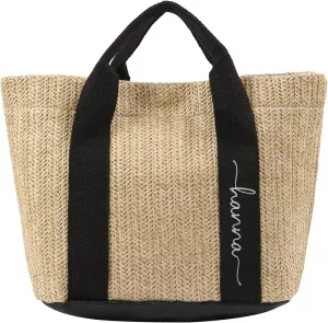 Personalized Straw Beach Tote Bag, Large Monogram Design with Flowers, Women Mother’s Day Gift