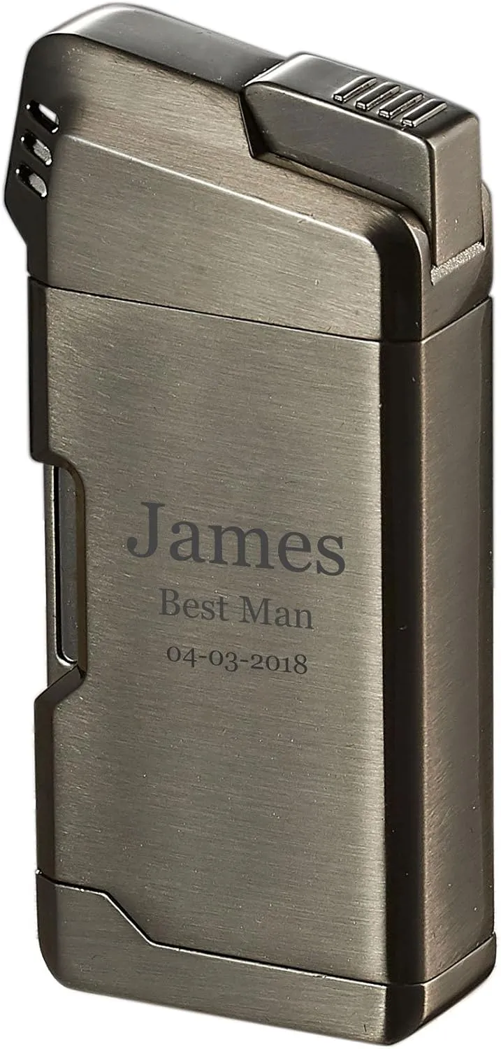 Personalized Visol Epirus Soft Flame Refillable Gas Lighter, Built-in Pipe Tools, Windproof Adjustable Flame Lighter with Free Engraving (Shipped Without Butane)