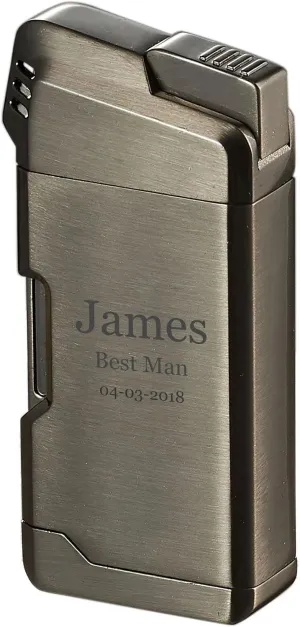 Personalized Visol Epirus Soft Flame Refillable Gas Lighter, Built-in Pipe Tools, Windproof Adjustable Flame Lighter with Free Engraving (Shipped Without Butane)