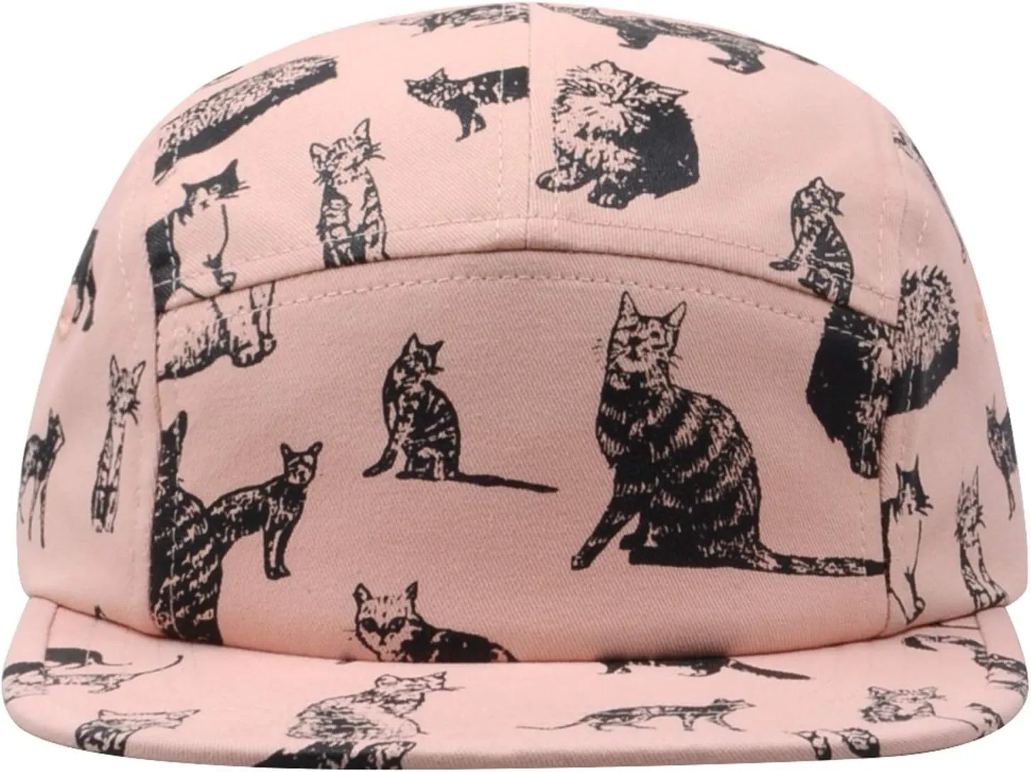 Pet and Wildlife-Themed 5-Panel Camp Caps Cat Dog Dachshund Capybara Opossum Hats for Animal Enthusiasts