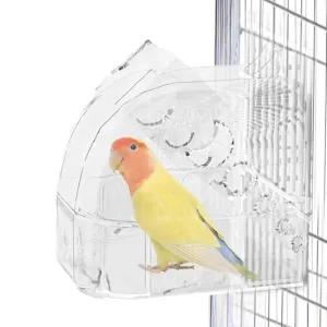 Pet Bird Bath Box Cage Accessories Portable No Leaks Hanging Bird Bathtub for