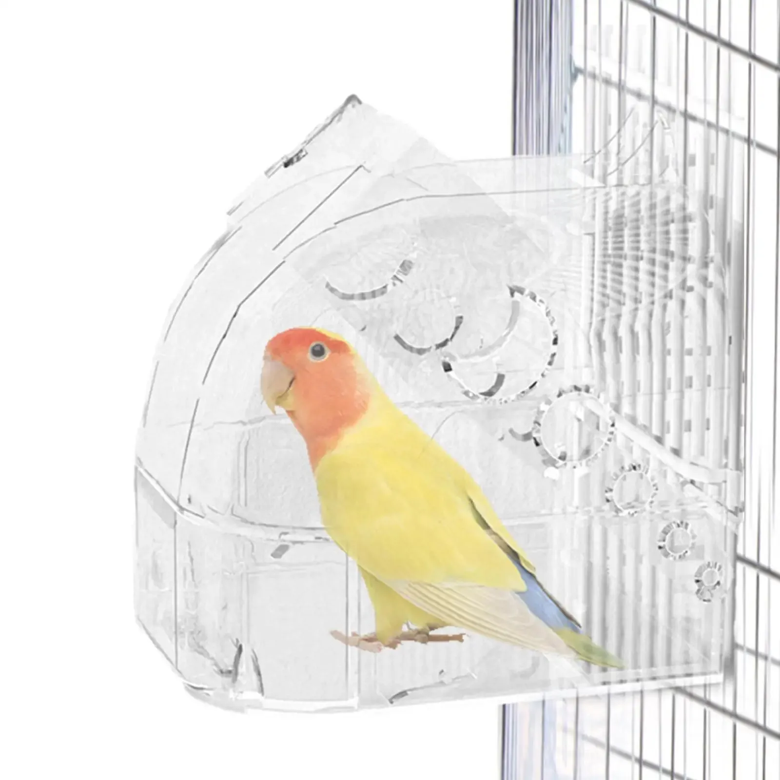 Pet Bird Bath Box Cage Accessories Portable No Leaks Hanging Bird Bathtub for