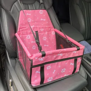 Pet Car Seat for Peugeot 206 5-Door 2L 2M 2C 2A 2E Hatchback/Wagon Estate 1999-2011 2012 Dog Car Seat with Leash Portable Dog Bed for Car Washable Foldable Car Pet Bag,Pink Bone Print