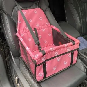 Pet Car Seat for Renault Talisman GrandTour Wagon Estate 2016-2018 2019 2020 2021 2022 2023 Dog Car Seat with Leash Portable Dog Bed for Car Washable Foldable Car Pet Bag,Pink Footprint